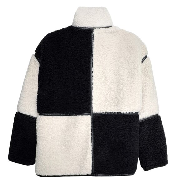 NEW ELAN SHERPA STORM COAT JACKET  COZY CHIC LUX ASPEN BLACK CREAM LARGE - Picture 6 of 9